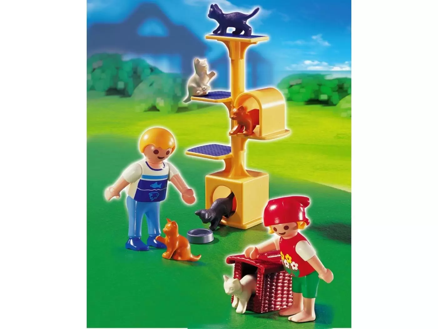 Playmobil dans la ville - Enfants et arbre à chats