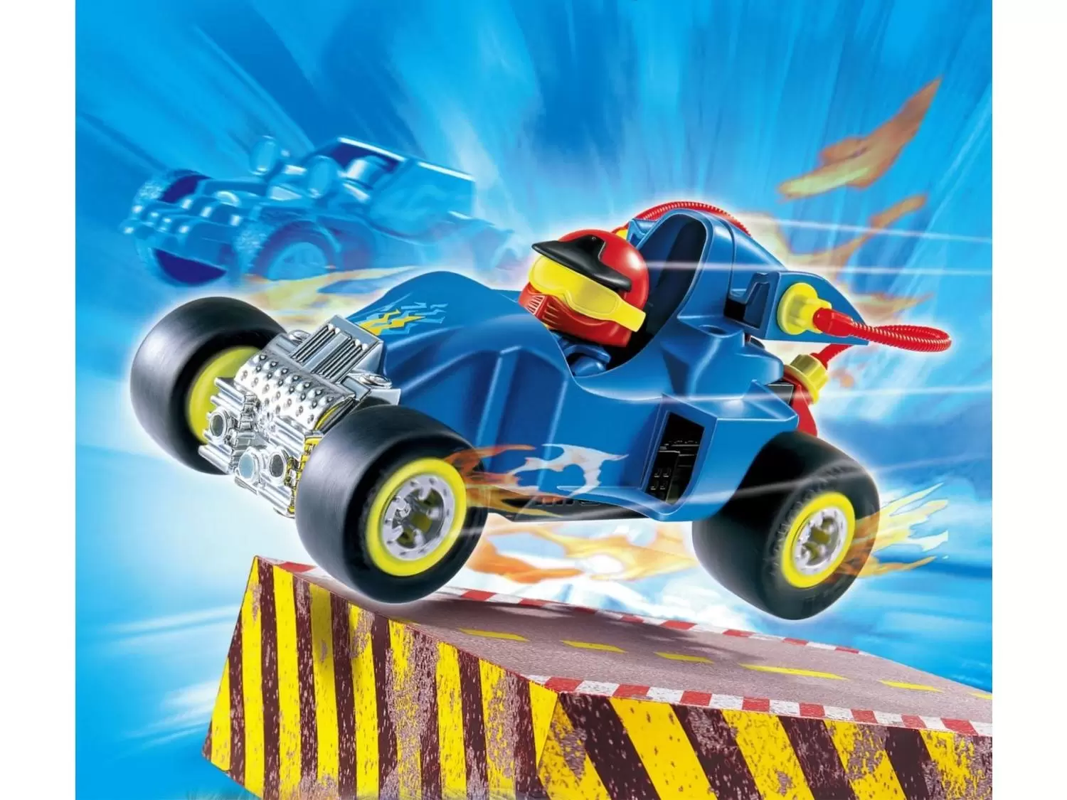 Playmobil Sports Mécaniques - Pilote avec voiture transformable bleue