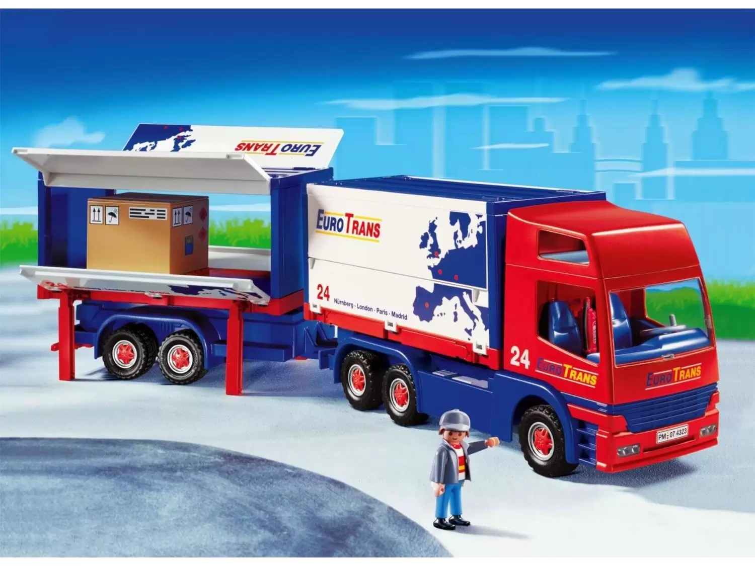 Playmobil dans la ville - Routier avec camion et remorque