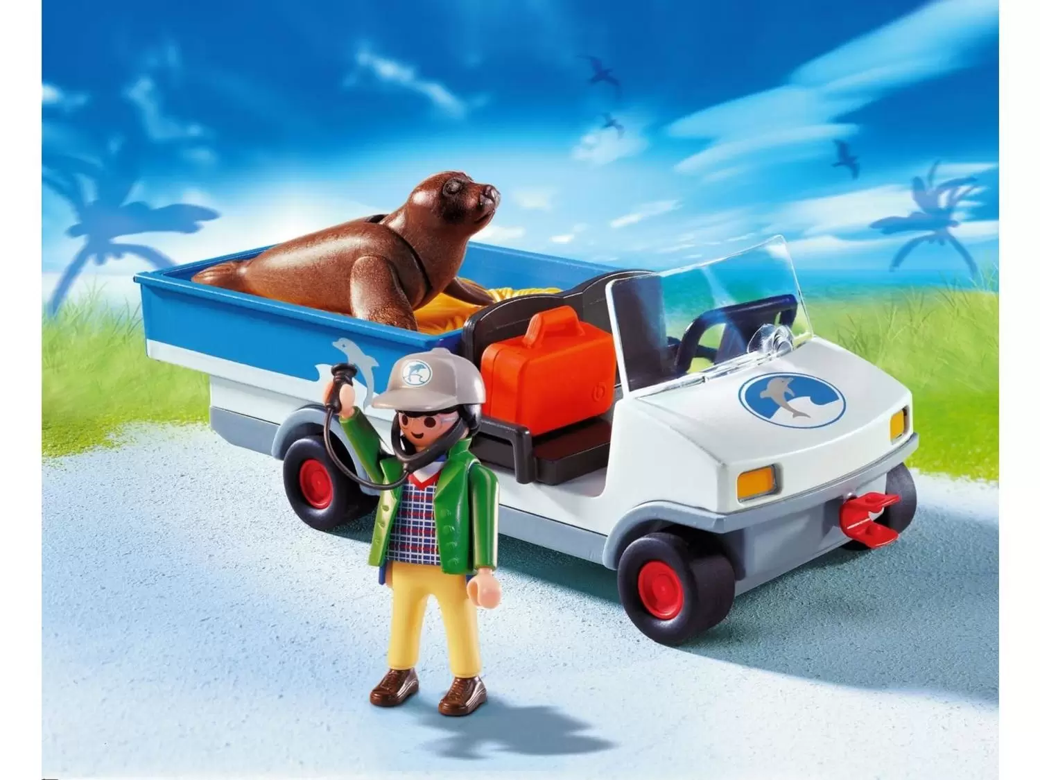 Playmobil Parc Animalier - Véhicule de transport avec phoque