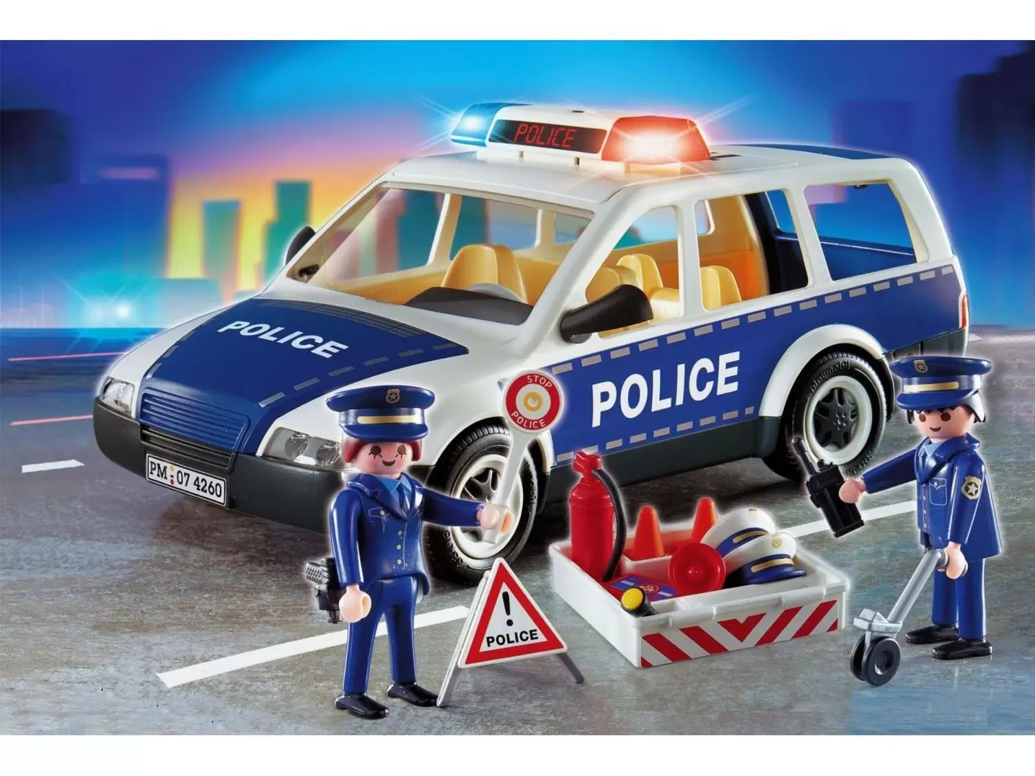 Playmobil Policier - Voiture de police et patrouille