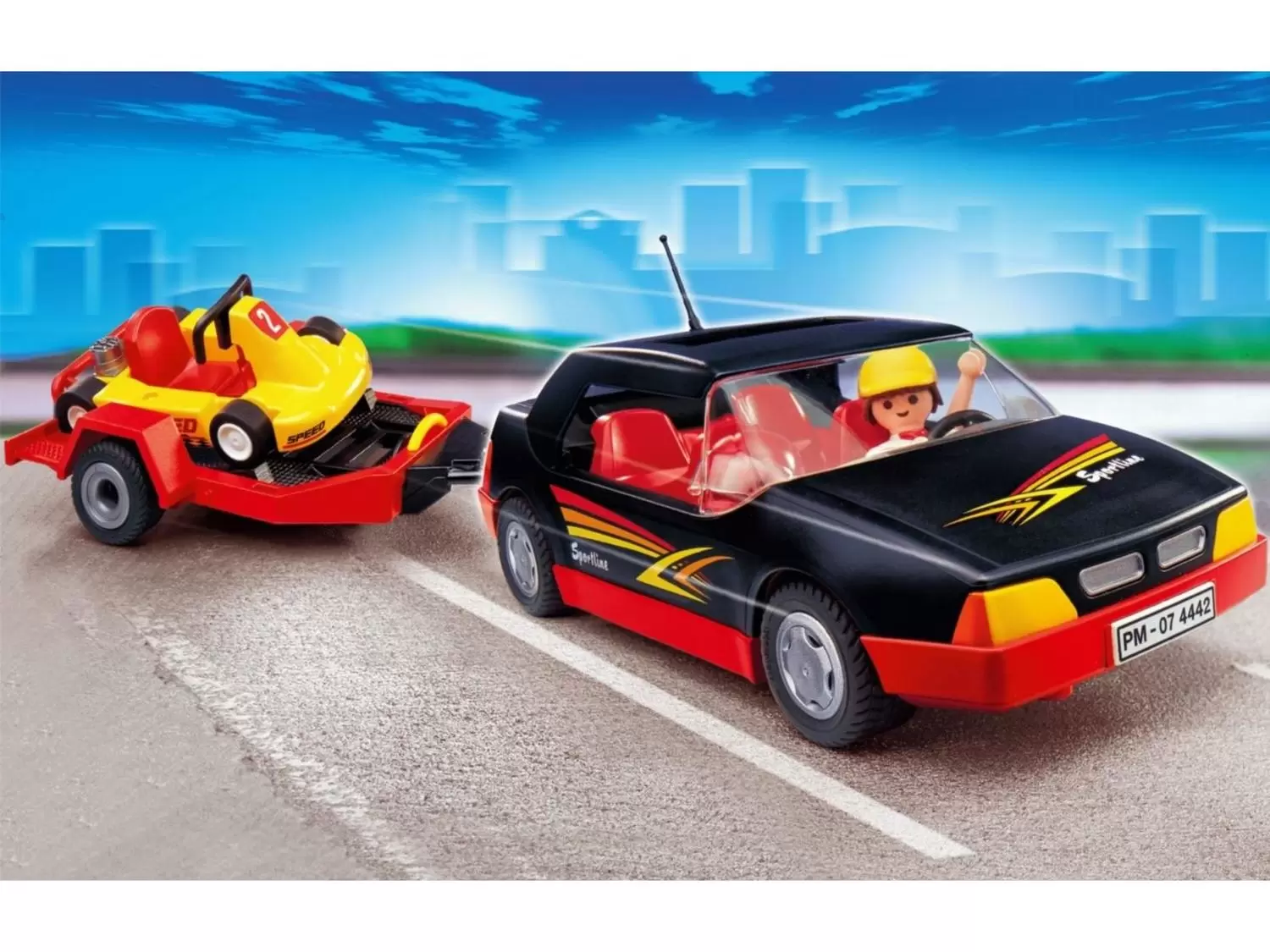Playmobil Sports Mécaniques - Voiture de sport avec kart