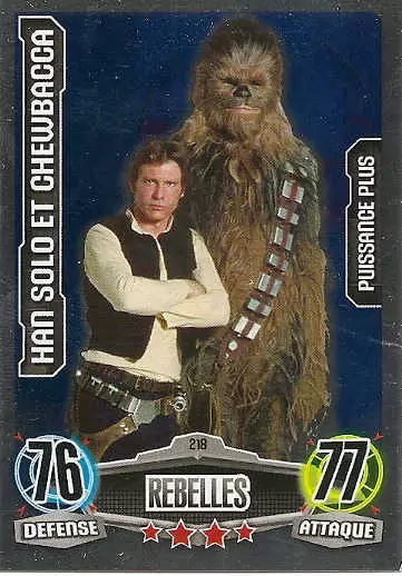 Force Attax Star Wars Saga - Puissance Plus : Han Solo et Chewbacca