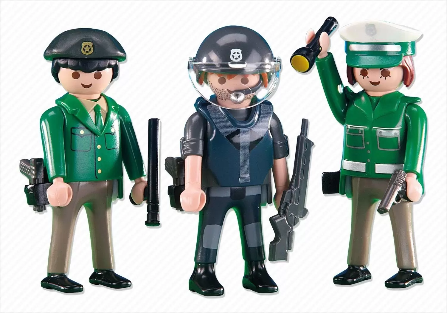 Playmobil Policier - 3 policiers verts