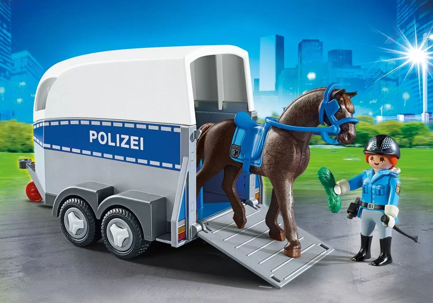 Police Playmobil - Mounted police with trailer (Polizei)