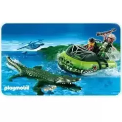 Braconniers et aéroglisseur avec alligator