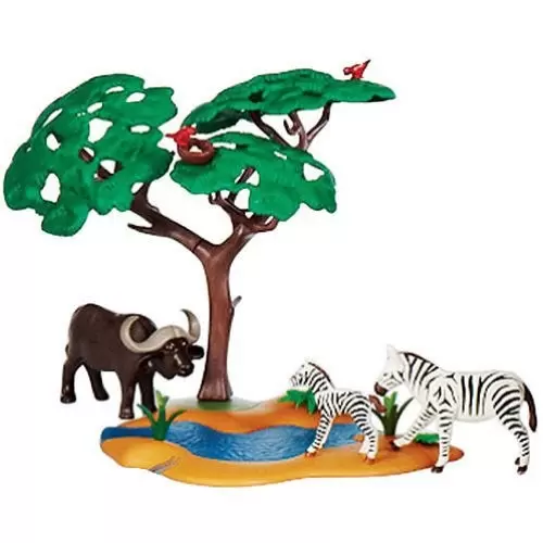 Ejendommelige dele drøm Buffalo with Zebras - Plamobil Animal Sets 4828