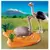 Ostrich Family with Nest