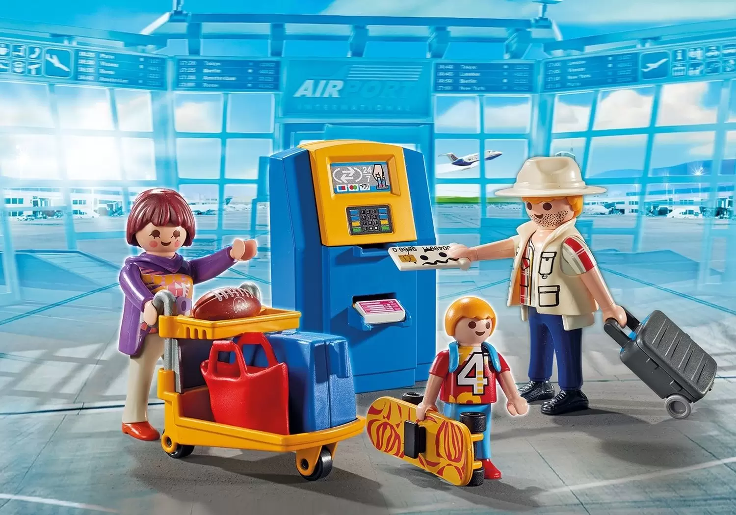 Playmobil Aéroport & Avions - Famille à la machine de check-in