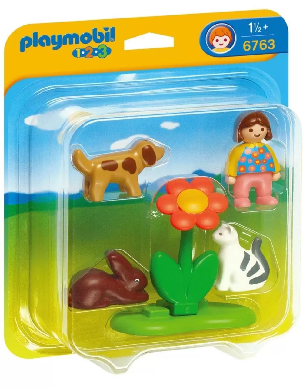 Playmobil 1.2.3 - Fillette avec animaux domestiques