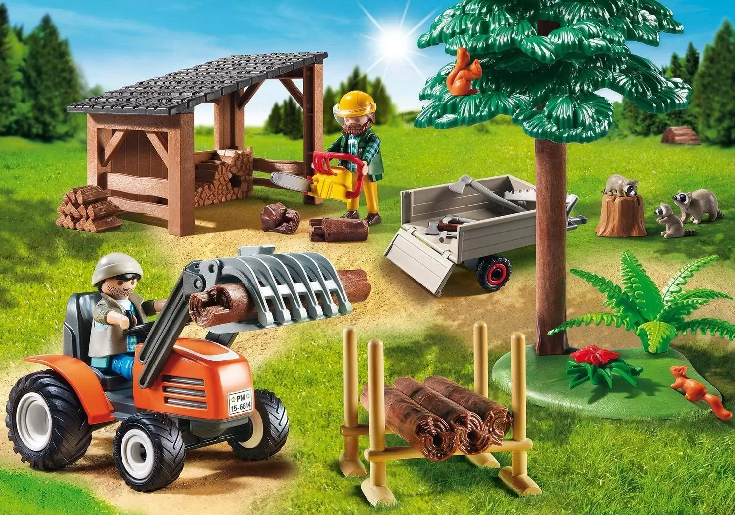 Playmobil à la Montage - Bûcherons avec tracteur