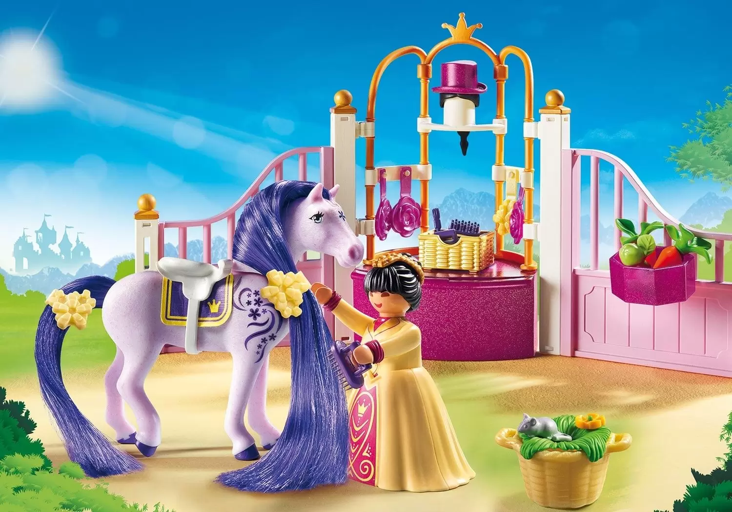 Playmobil Princesses - Ecurie avec cheval á coiffer et princesse