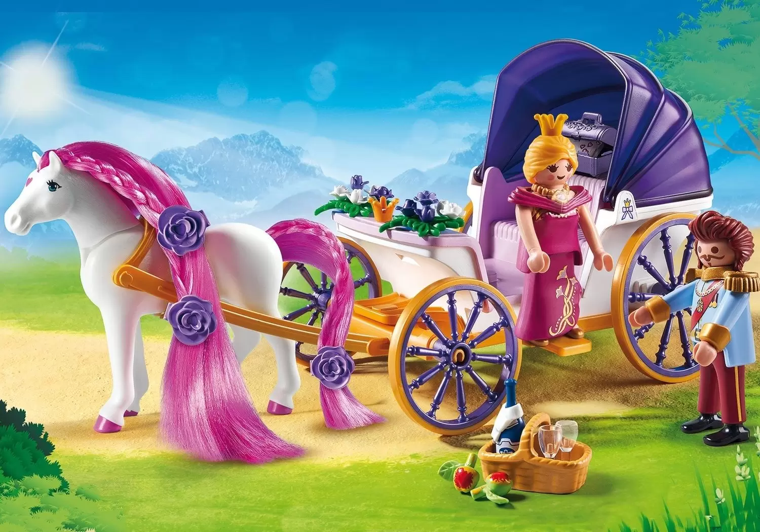 Playmobil Princesses - Calèche royale avec cheval à coiffer