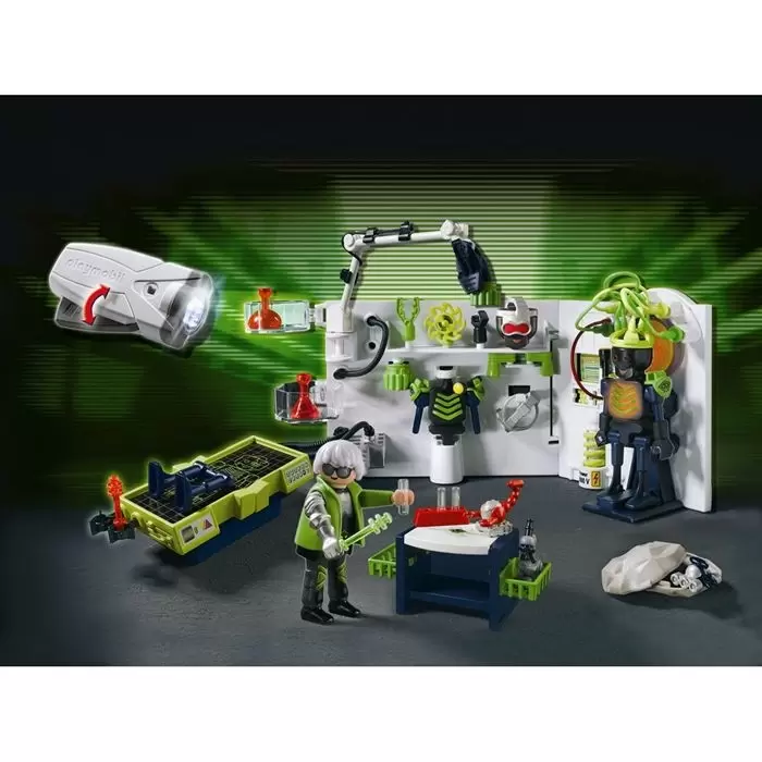 Playmobil Top Agents - Robo Gang Lab with Ultraviolet Flashlight