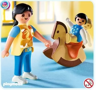 Playmobil Special - Maman avec bébé sur cheval à bascule