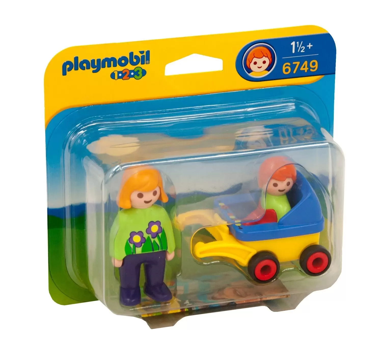 Playmobil 1.2.3 - Mother with Baby and Stroller