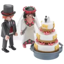 Bridal Pair and Wedding Cake