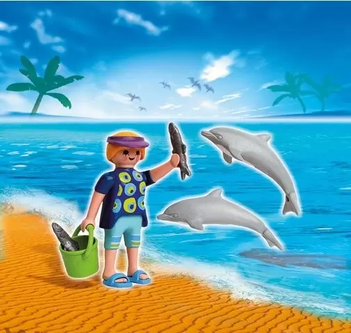 Playmobil Parc Animalier - Duo Vacancière et dauphins