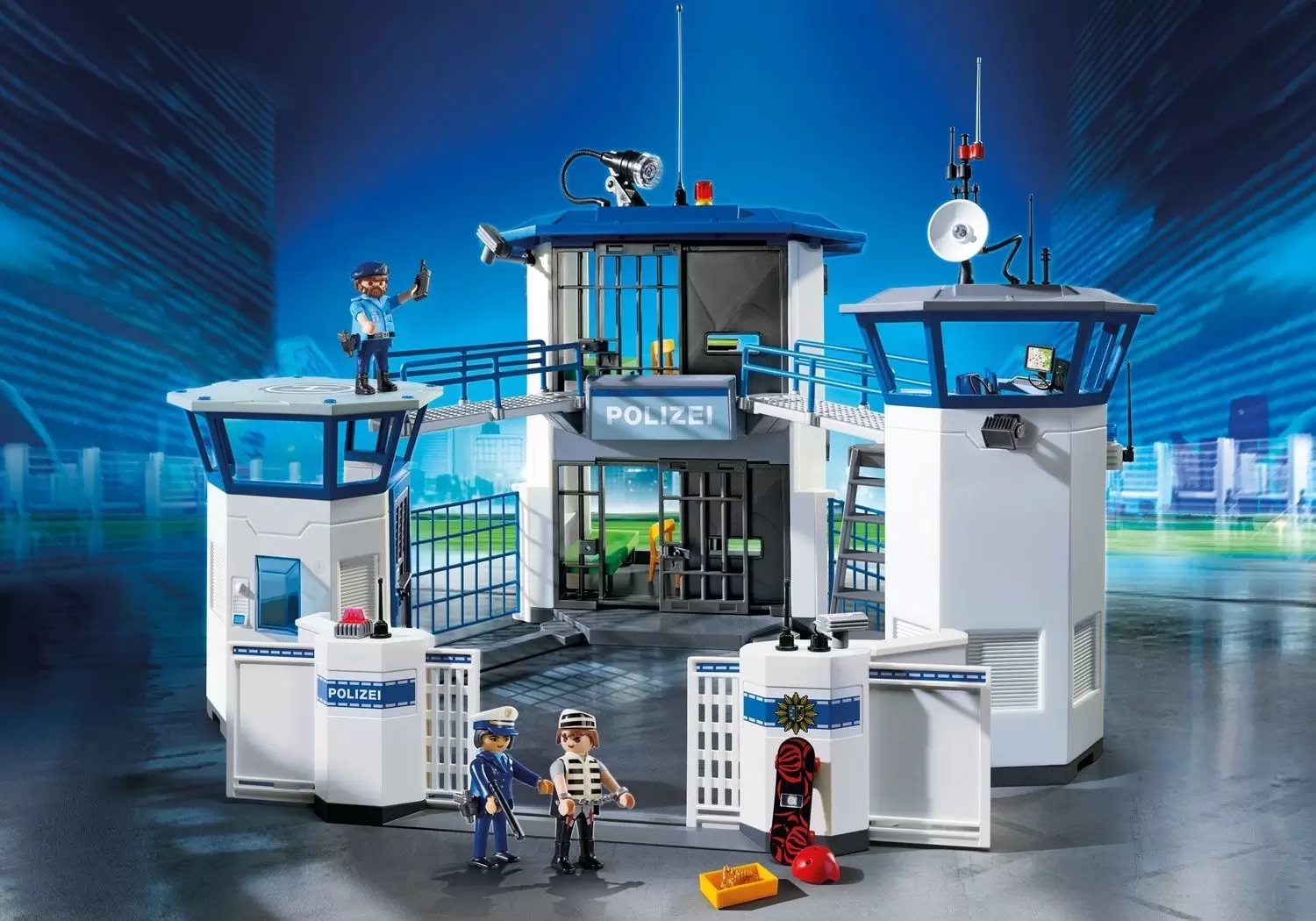 Playmobil Policier - Centre de commandement de Police Allemande avec prison (Polizei)
