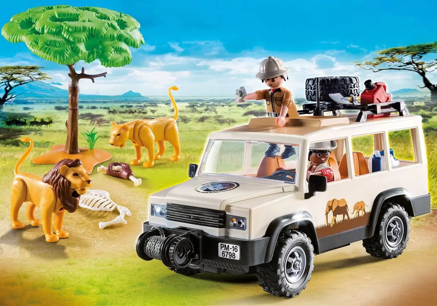 Playmobil Aventuriers - Aventuriers avec 4x4 et couple le lions