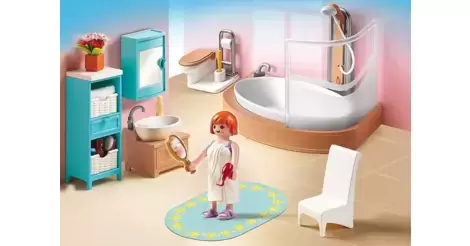Salle de bains avec baignoire et pare-douche - Playmobil Maisons et  Intérieurs 5330