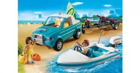 Voiture et bateau à moteur Playmobil (réf 6864) - Playmobil