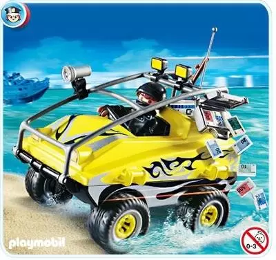 Playmobil Policier - Véhicule amphibie et gangster