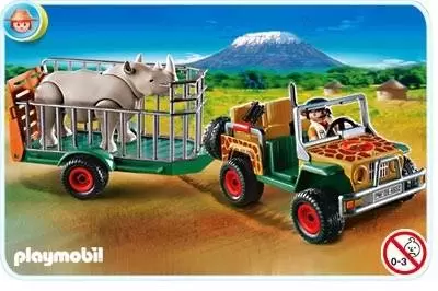Playmobil Aventuriers - Véhicule de safari avec rhinocéros