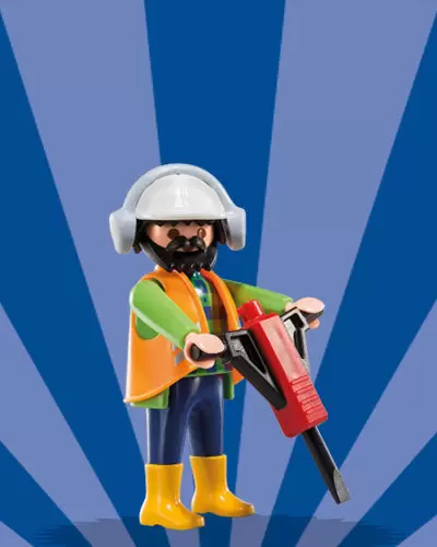 Playmobil Figures : Série 6 - Ouvrier avec marteau-piqueur