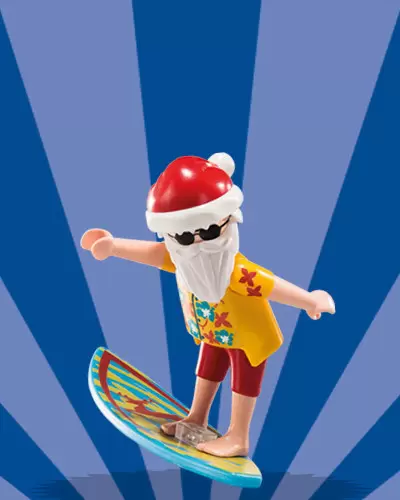 Playmobil Figures : Série 6 - Père Noël Surfeur