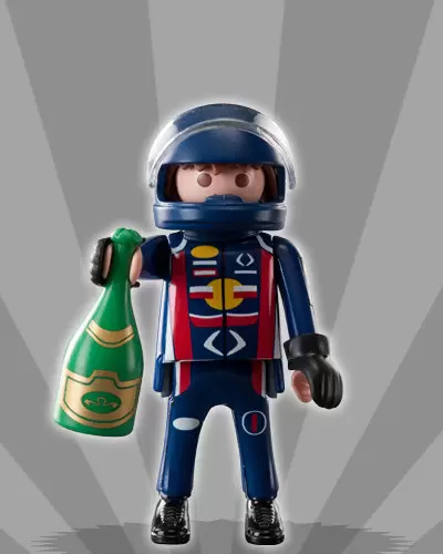 Playmobil Figures : Série 3 - Pilote avec bouteille de champagne