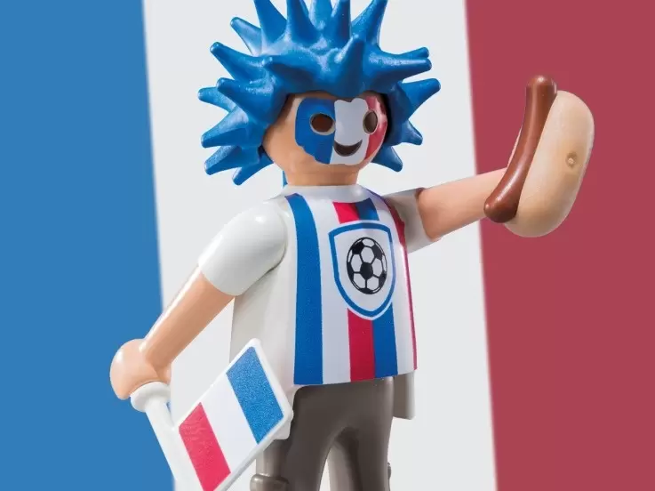 PLAYMOBIL Euro Français Football Ventilateur Figurine Avec Drapeau Série 10 6840 