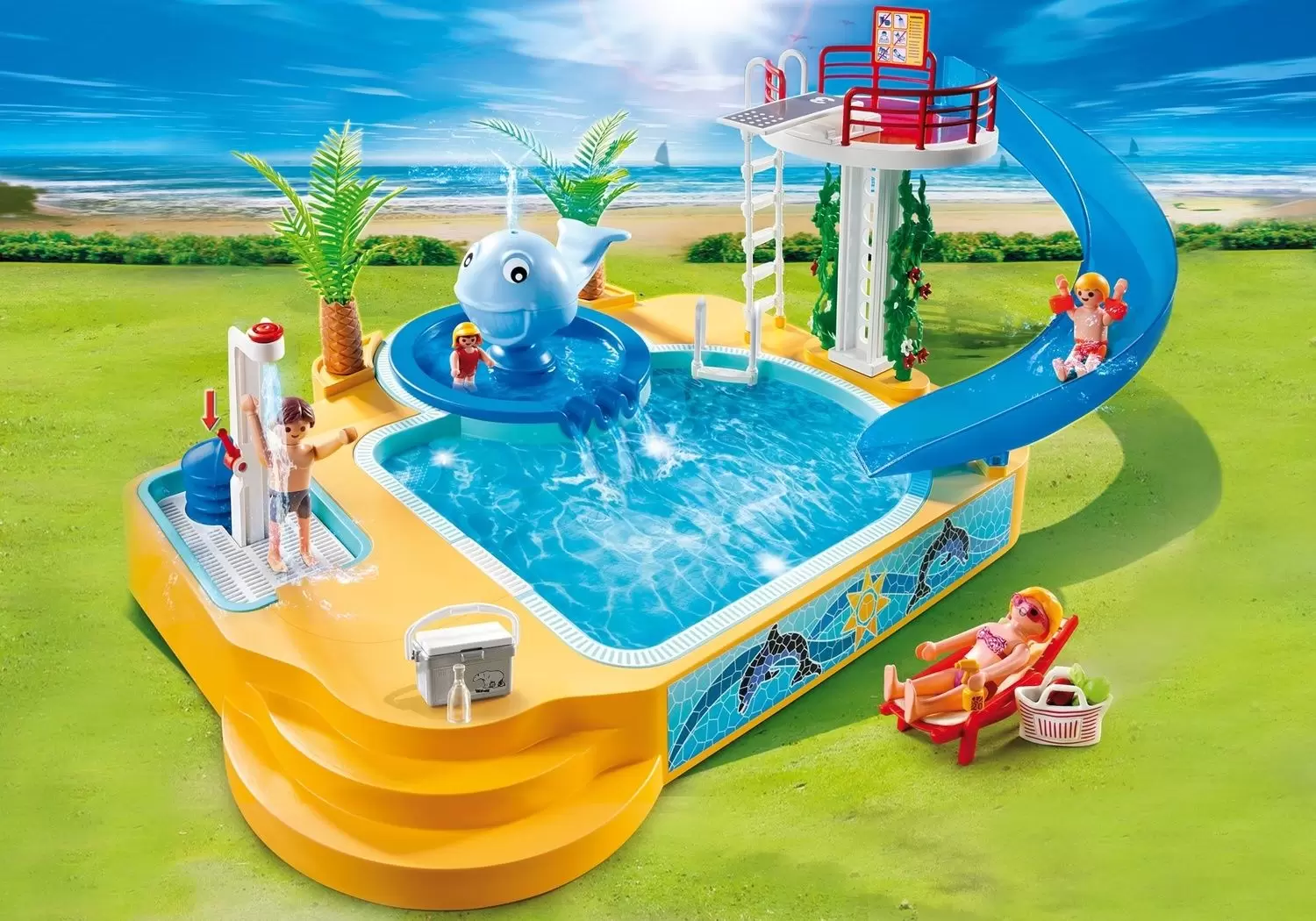 Playmobil on Hollidays - Swimming pool with Whale Fountain