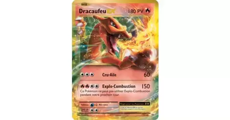 Carte Pokémon rare Dracaufeu ex pv 180