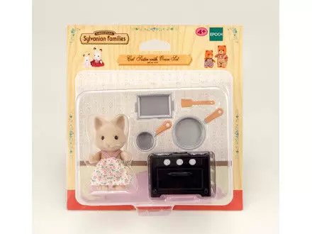 Sylvanian Families (Europe) - Cat Sister With Oven Set