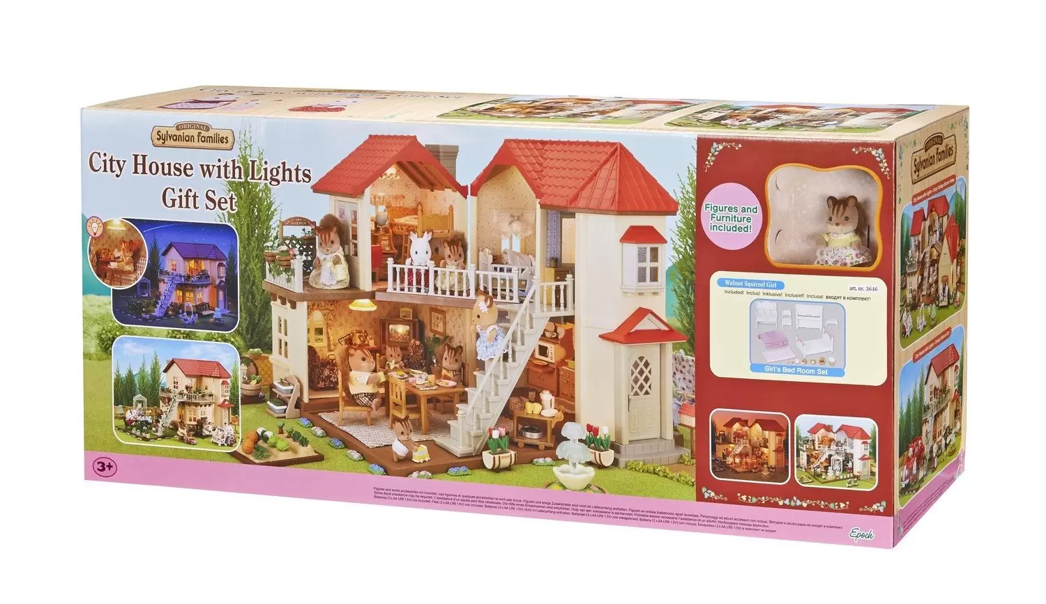 Sylvanian Families (Europe) - Beechwood Hall / City House With Light Gift Set With Sister Squirrel