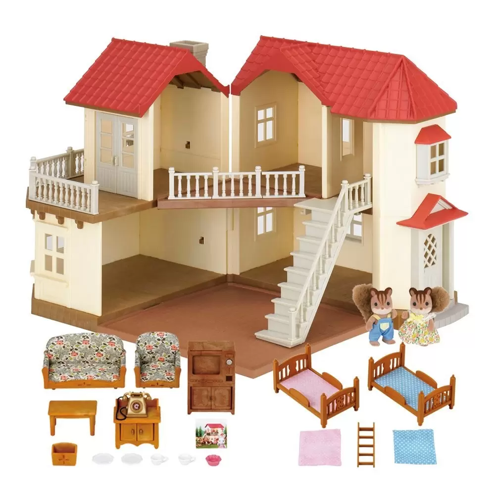 Sylvanian Families (Europe) - Beechwood Hall / City House With lights Gift Set With Brother and Sister Squirrel