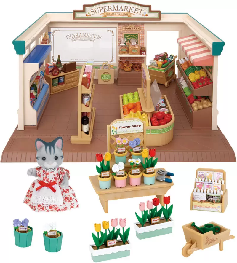 Sylvanian Families (Europe) - Supermarket Gift Set With Mother Grey Cat