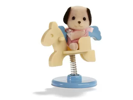 Calico Critters (USA, Canada) - Critters in Mini Carry Cases - Beagle on Spring Horse