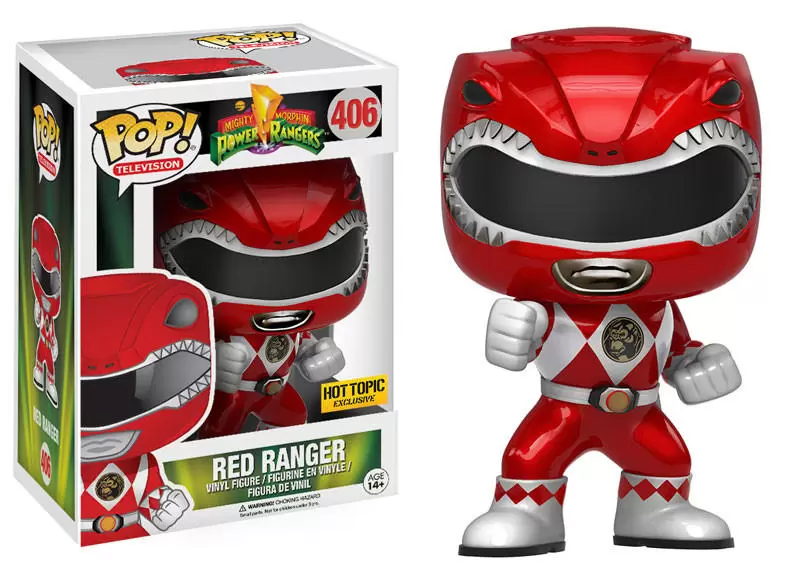 POP! Television - Power Rangers - Red Ranger In Action Pose Metallic