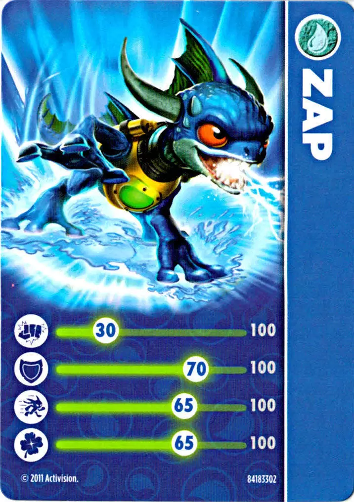 Skylanders Spyro\'s Adventures Cards - Zap