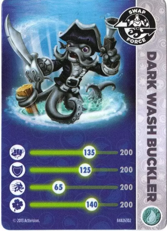 Skylanders Swap-Force Cards - Dark Wash Buckler