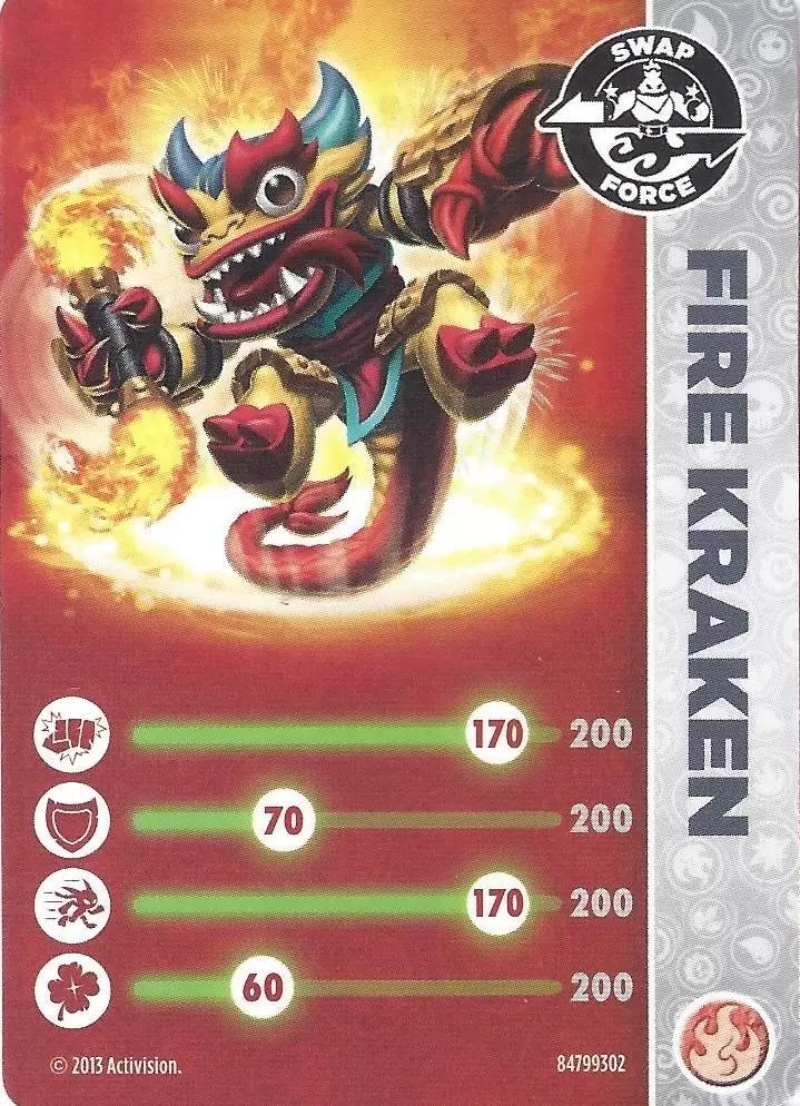Skylanders Swap-Force Cards - Fire Kraken
