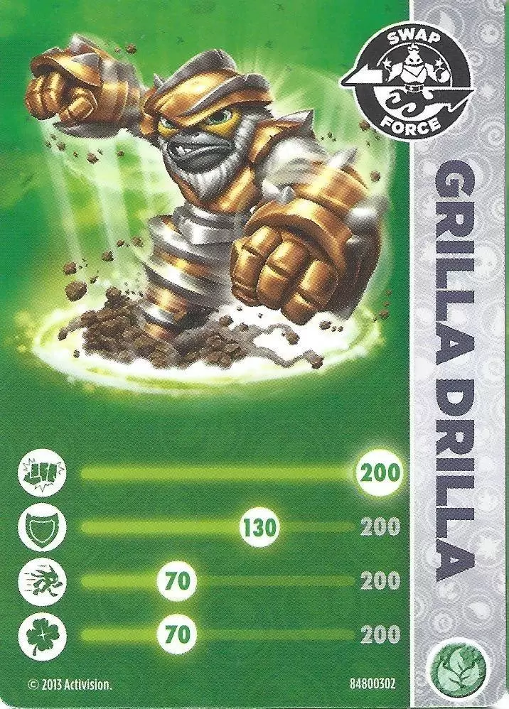 Skylanders Swap-Force Cards - Grilla Drilla