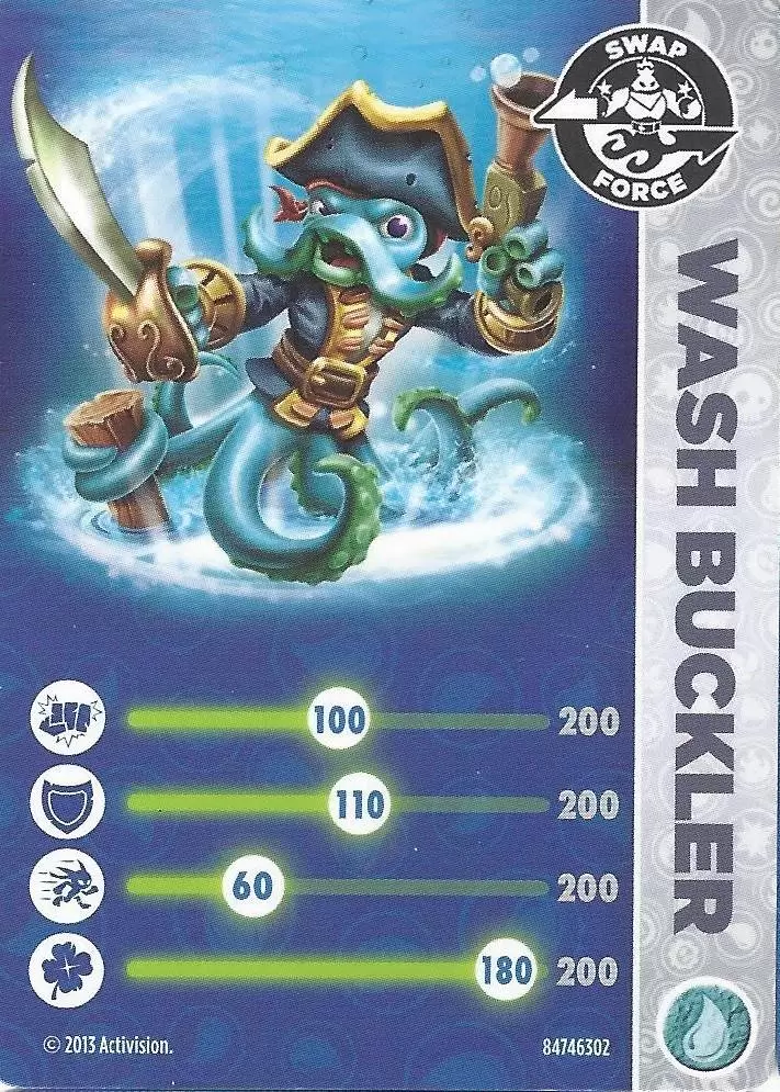 Skylanders Swap-Force Cards - Wash Buckler
