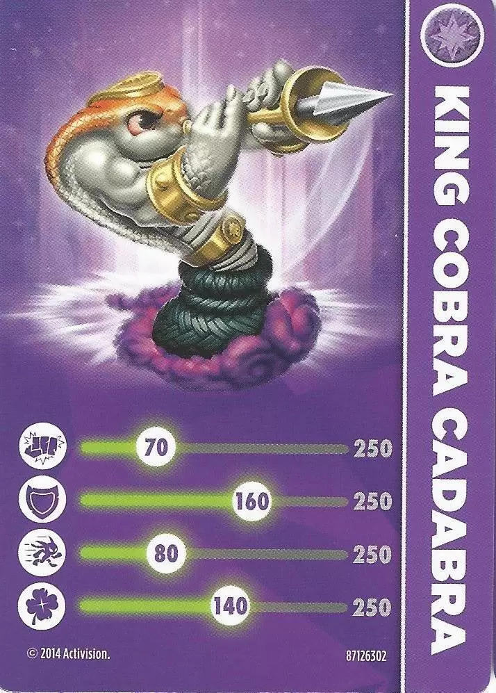 Cartes Skylanders Trap Team - King Cobra Cadabra