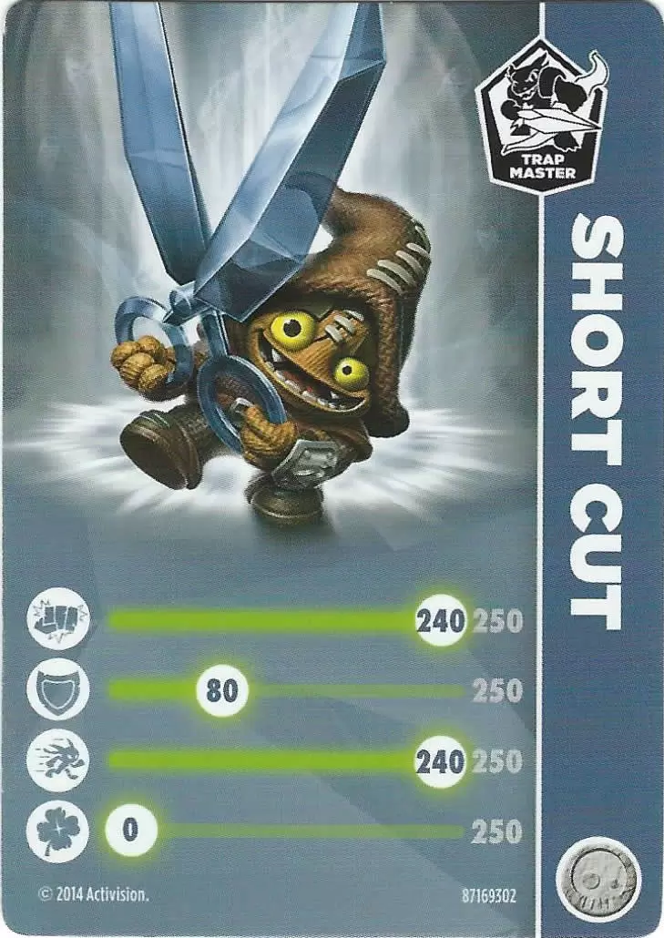 Short Cut Skylanders Trap Team Stat Card Only!