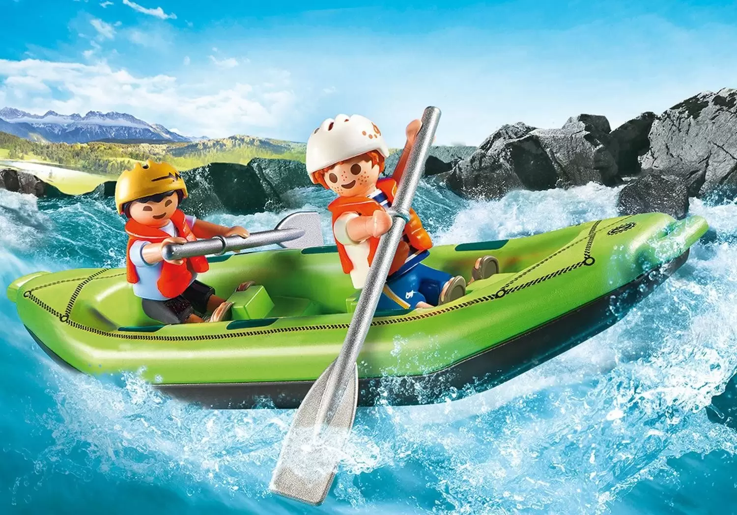 Playmobil en vacances - Enfants avec radeau pneumatique