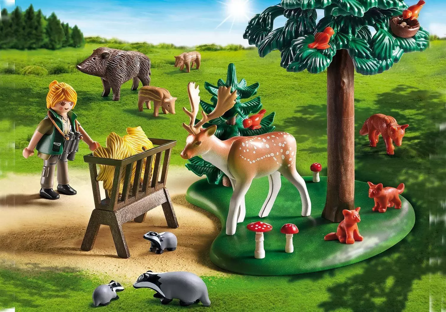 Playmobil à la Montage - Garde forestière avec animaux