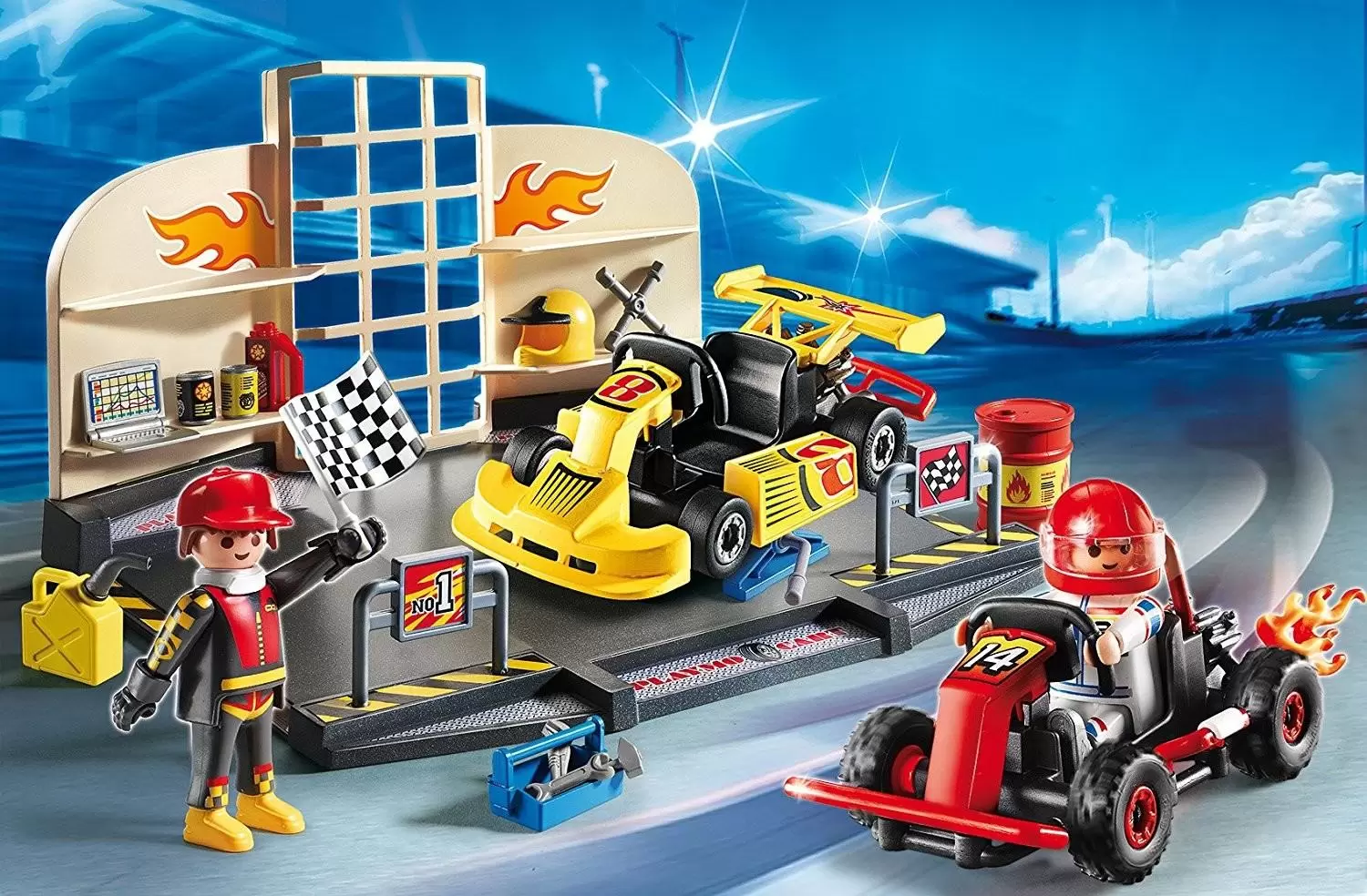 Playmobil Sports Mécaniques - Starter Set \'Atelier de karting\'